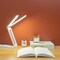 Double Head Desk Lamp with Large Lighting Range,Mini Lamp for Small Spaces,Rechargeable Foldable and Portable Desk Lamp with USB-C Cable for Travelling,Small Desk Lamp for College Dorm, White